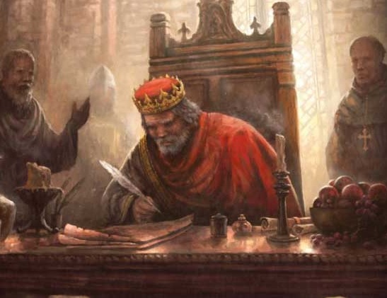 medieval king writing