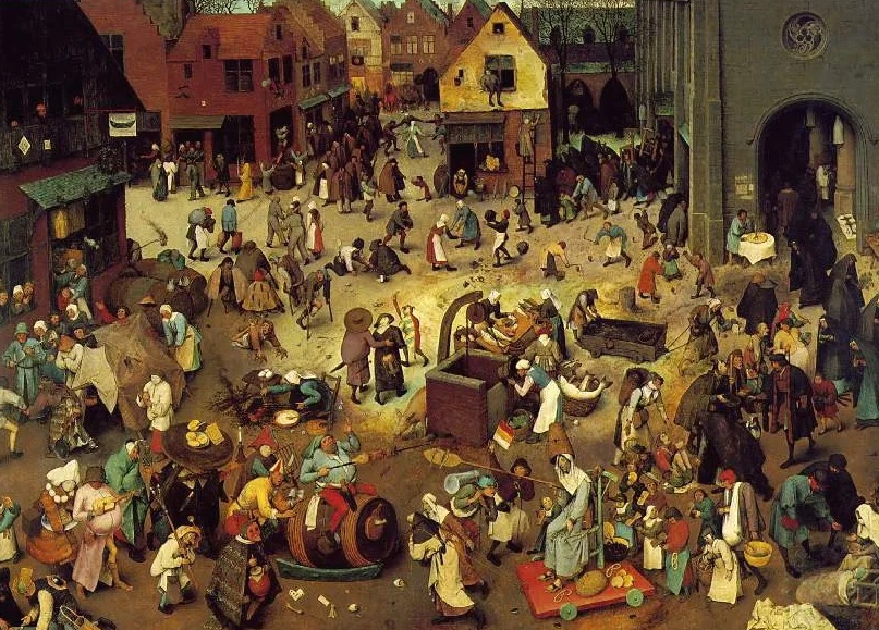 medieval peasants enjoying a festival