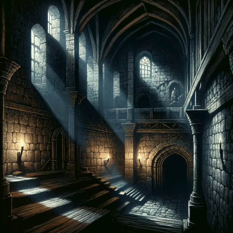 medieval dungeon at night