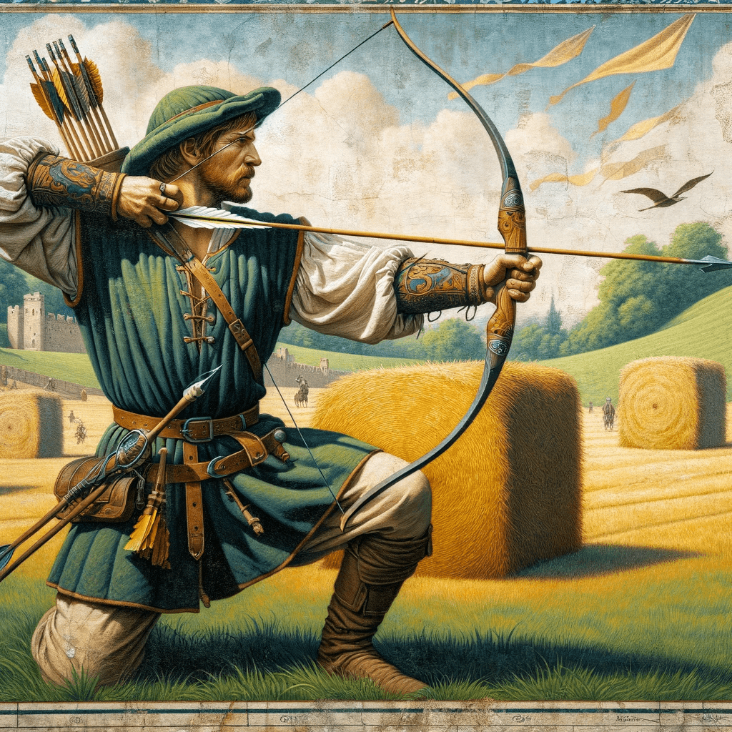 medieval archer practicing